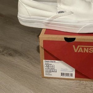 White slip on vans